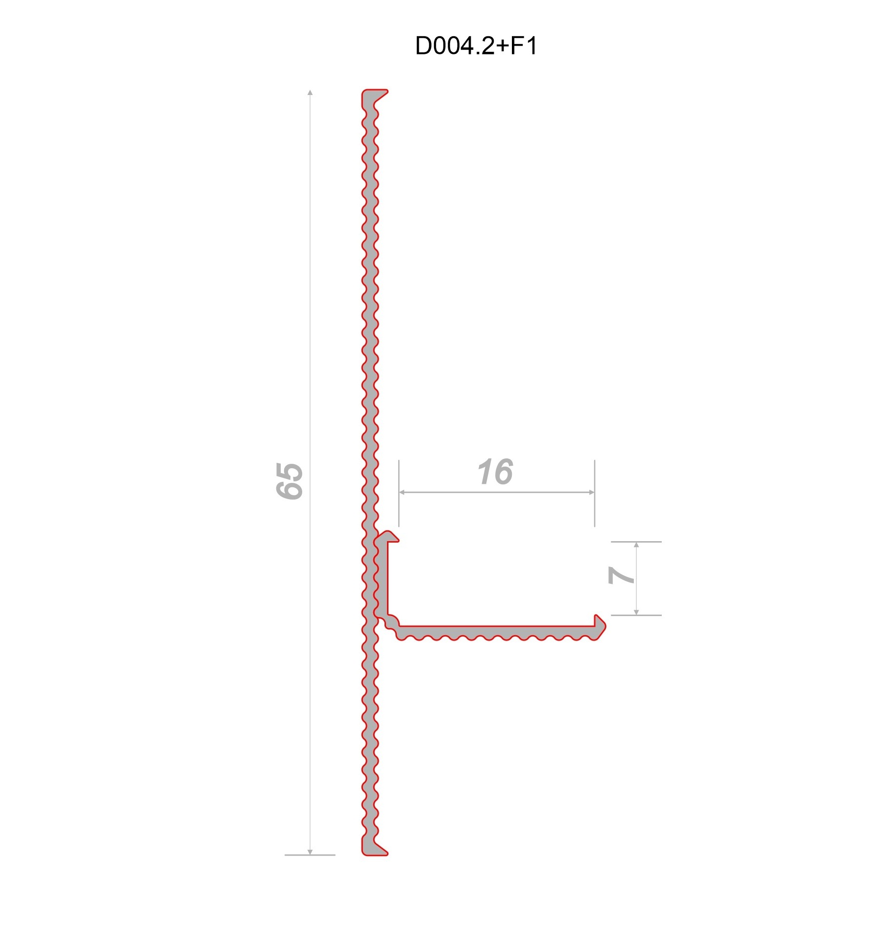 Плинтус алюминиевый теневой Decaro Regulated D004.2A Black /F1A Black Черный 2000×65×16